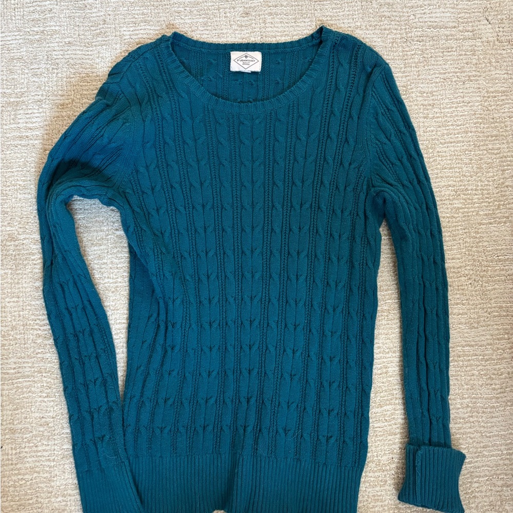 Teal Cable Knit Sweater